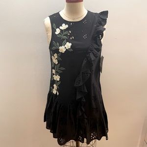 Zara Eyelet Embroidered Dress